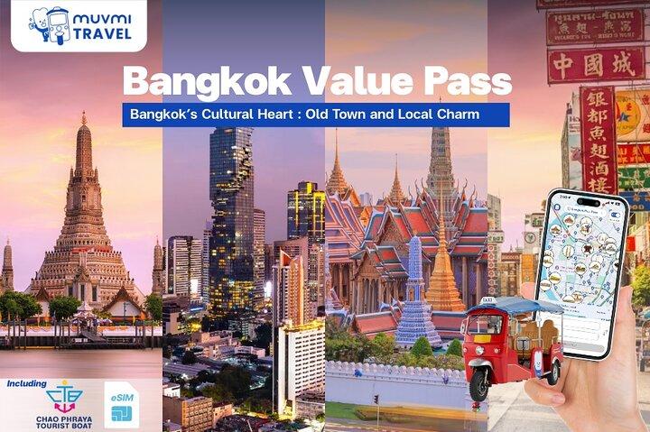 Bangkok Combo: Tuk Tuk App Pass, Chao Phraya Boat & E-sim
