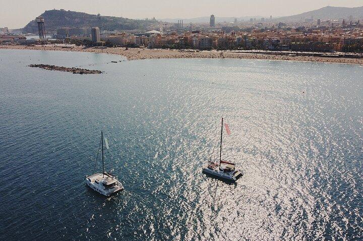 Catamaran ride in Barcelona at sunset