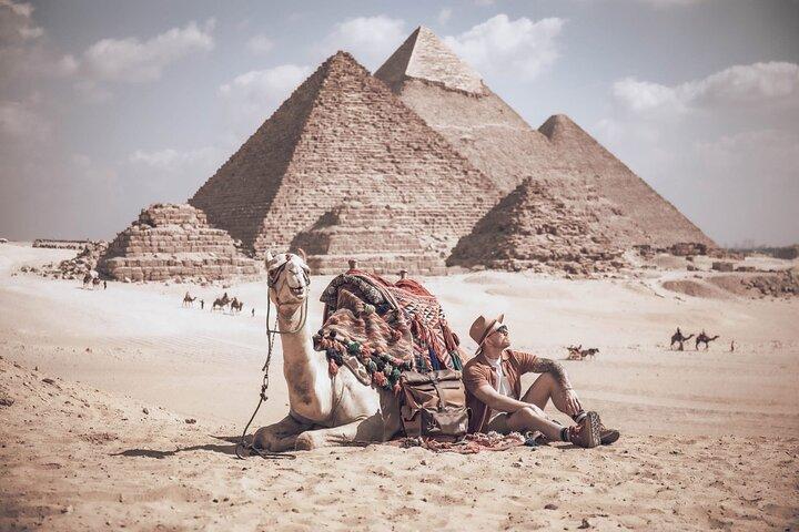 Giza Pyramids Photoshoot with Jumping Horse And Camel From Cairo