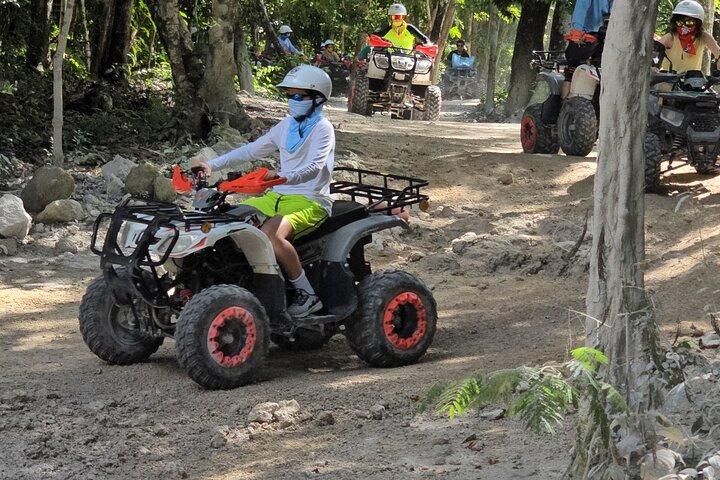 Jade Caverns and Mayan Village, lunch, snorkel Cozumel ATV Tour