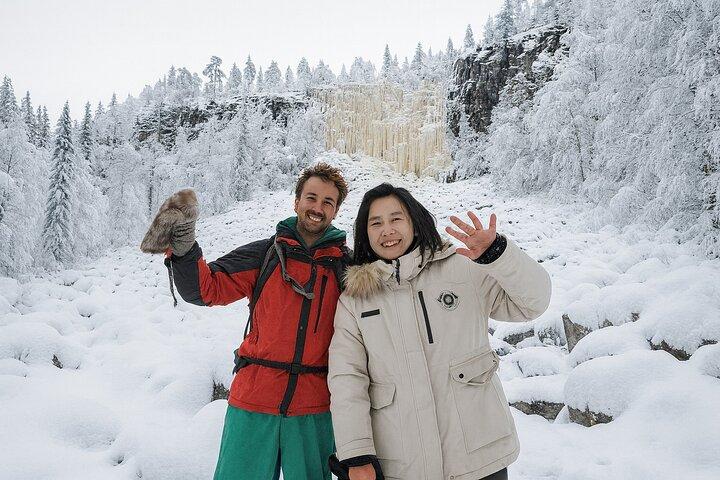 Rovaniemi: Korouoma Frozen Waterfalls Hike with Hot BBQ Lunch