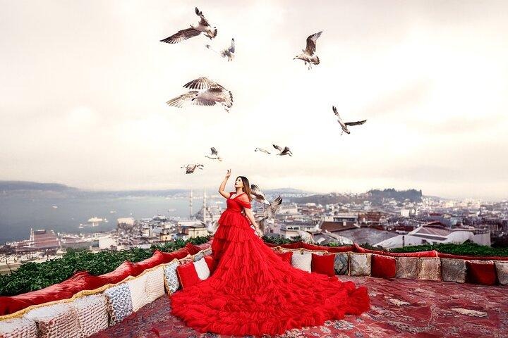 VIP Rooftop Flying Dress Photoshoot