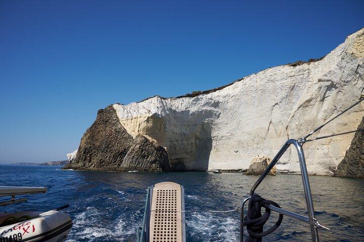 Milos Sunset Catamaran Cruise to Kleftiko Bay with Meal & Drinks
