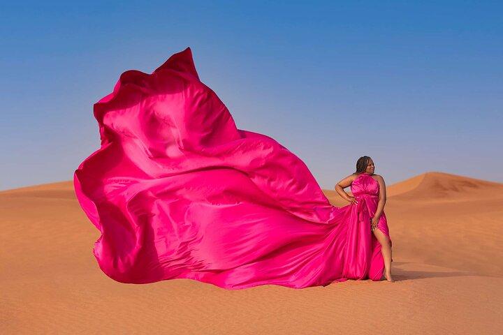 Desert Flying Dress Photoshoot with Professional Photographer