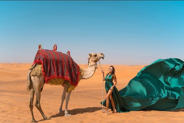 Desert Flying Dress Photoshoot with Professional Photographer