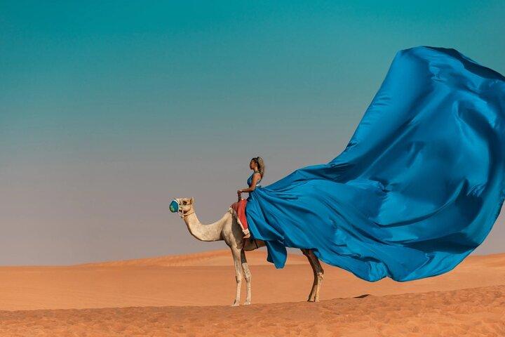 Desert Flying Dress Photoshoot with Professional Photographer