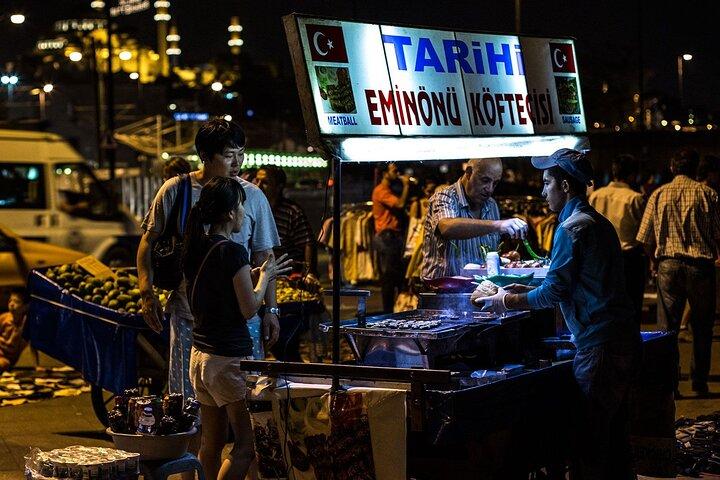 Istanbul Night Street Food and City Lights Walking Tour