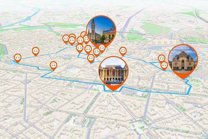 Lille Audio guided walking tour 2h30 and 22 audio commentary