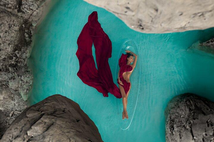 Professional Photo and Video Shoot in a Clear Kayak Cancun