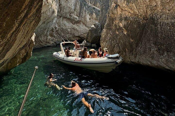 Speed Boat Tour to Vlore's Secret Blue Cave at Grama Bay