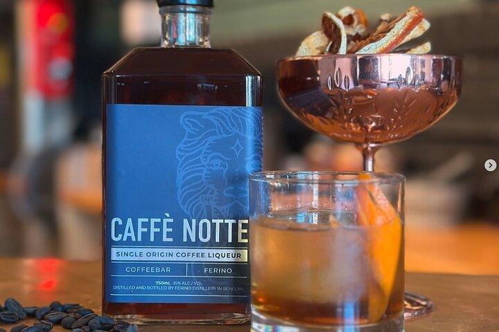 Downtown Reno Distillery Tasting Flight and Signature Cocktail