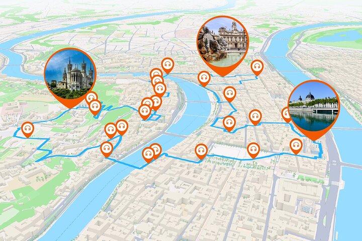 Lyon Audioguided Walking Tour 3h30 and 26 Audio Commentaries