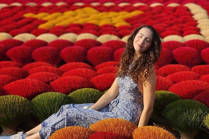 Colorful Incense Village and Famous Hanoi Train Street Experience