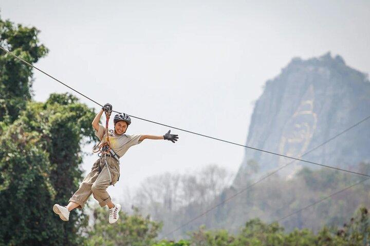 Zipline at Tarzan Adventure Pattaya near Buddha Mountain