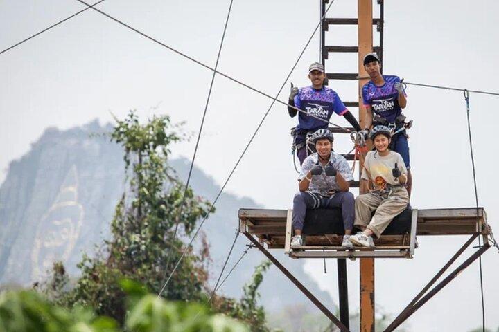Zipline at Tarzan Adventure Pattaya near Buddha Mountain