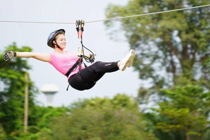 Zipline at Tarzan Adventure Pattaya near Buddha Mountain