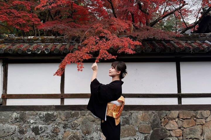 Eikando Temple Kyoto Kimono Rental with Hair Styling Experience