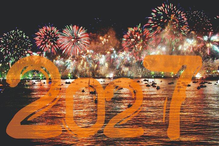 New Year's Eve on a Sailboat with Fireworks display in Lisbon