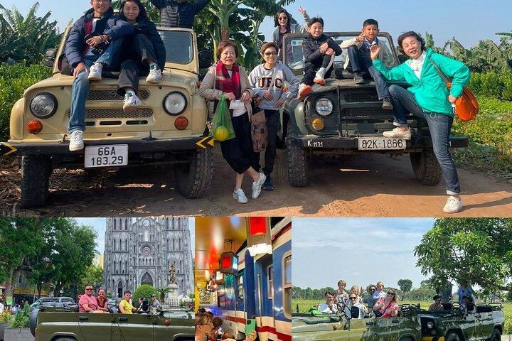 Hanoi Jeep City Highlight, Backstreet, Train Street, Countryside