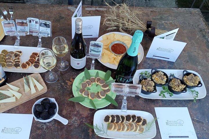 tasting of artisan products with truffles