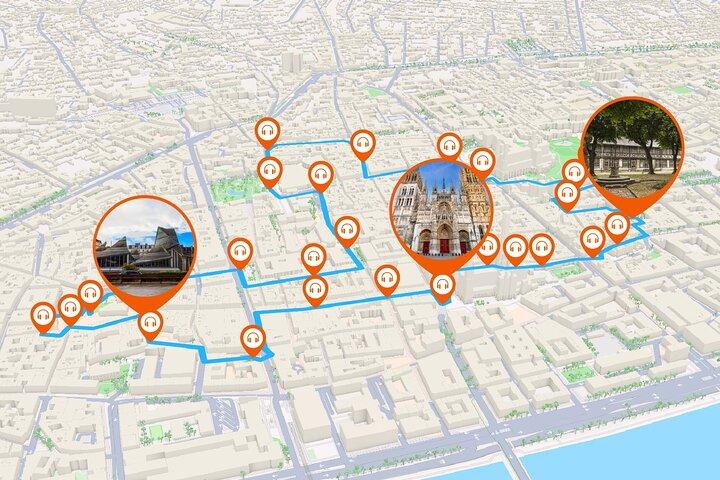 Rouen Audio guided walking tour 1h45 and 27 audio comments