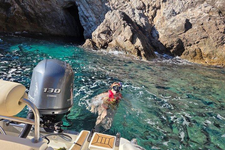 Private Blue Cave & 7 Caves Speedboat Tour + Drinks & Snorkel