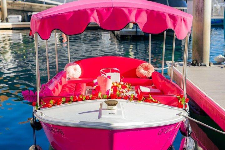 Pink Electric Boat Rental in Newport Beach