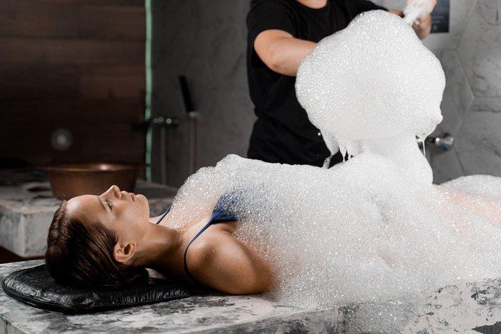 Side Traditional Turkish Bath Hammam Body Scrub and Oil Massage