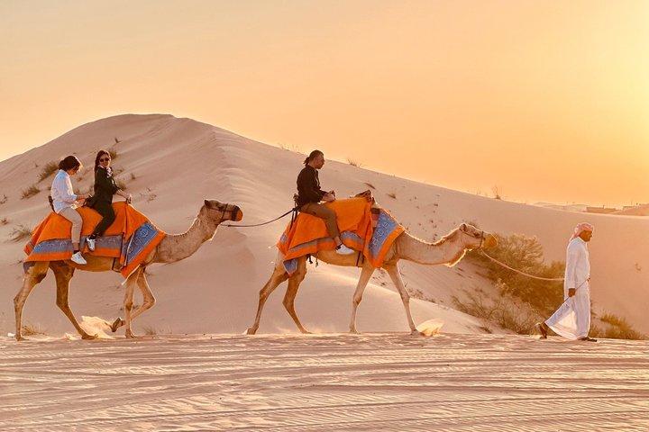 Abu Dhabi Evening Desert Safari: BBQ Dinner, Camel Ride & Shows