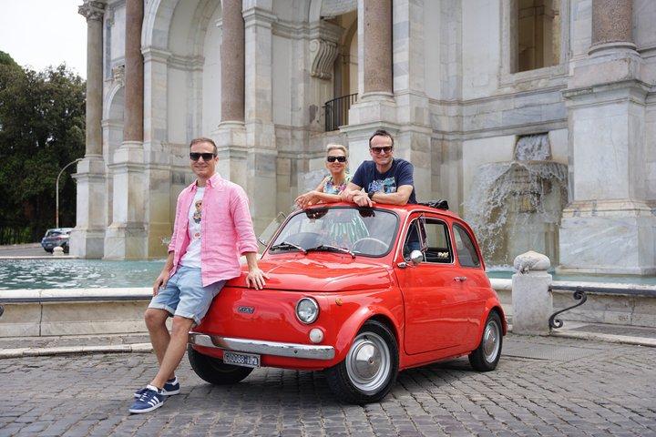 Private Photo Session with Vintage Red Fiat 500 at Rome