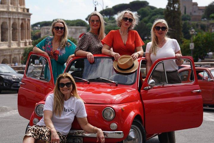 Private Photo Session with Vintage Red Fiat 500 at Rome