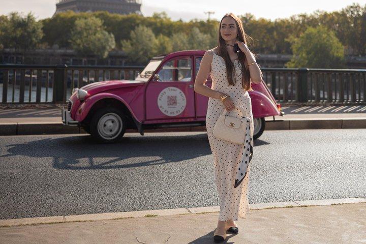 Emily in Paris Tour - in a Pink Citroën 2cv