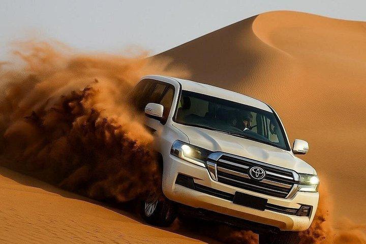 Dubai Desert Safari Camel Ride Dune Bashing BBQ Dinner & Shows