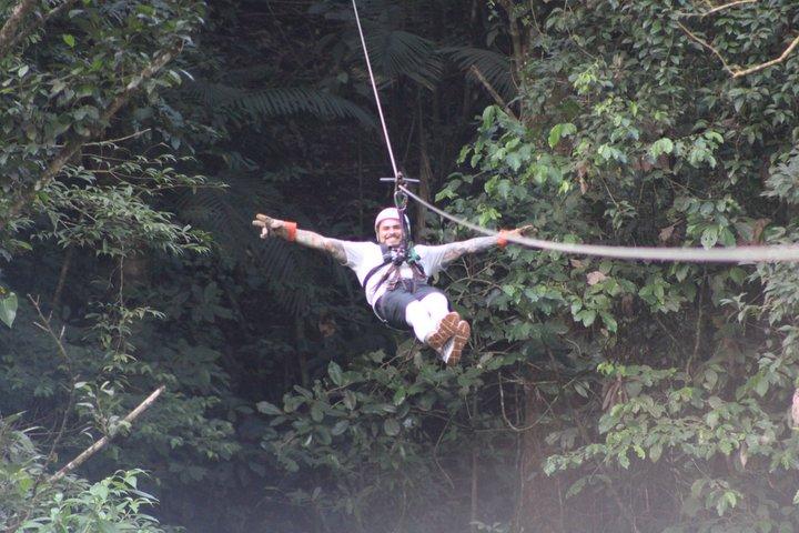 Canyoning in waterfalls and Zipline cable near La Fortuna