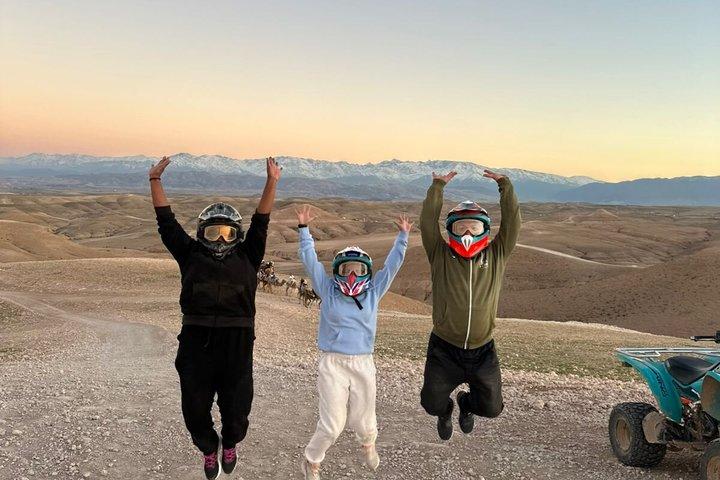 Agafay Desert Adventure Quad Biking and Sunset Camel Trek