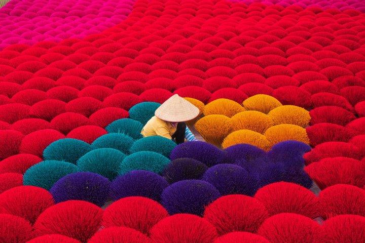 Incense Village, Conical Hat, Lacquer Art, SMALL GROUP From Hanoi