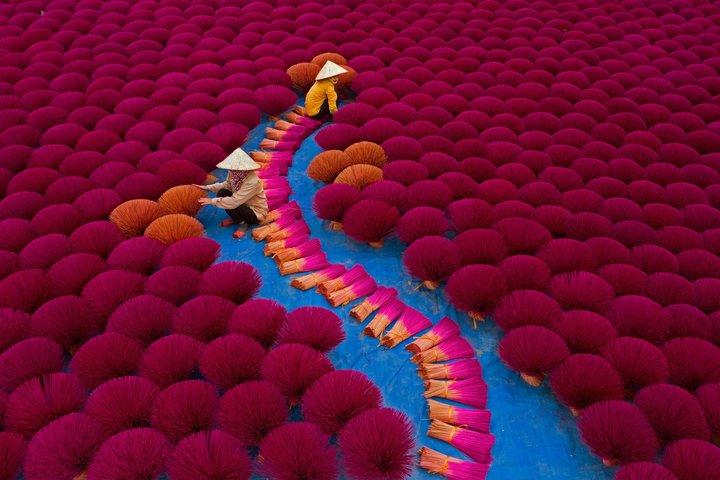 Incense Village, Conical Hat, Lacquer Art, SMALL GROUP From Hanoi