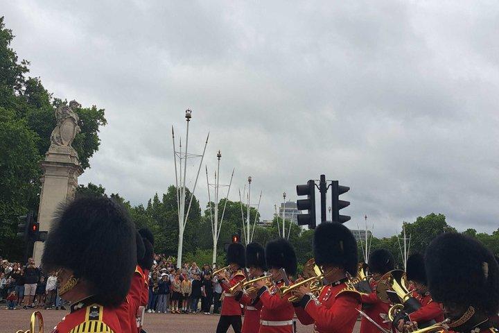 German tour of the Changing of the Guard in London at Buckingham Palace