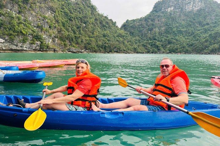 Ha Long Bay Luxury Cruise: Limousine, Kayak, Buffet, Cave, Beach