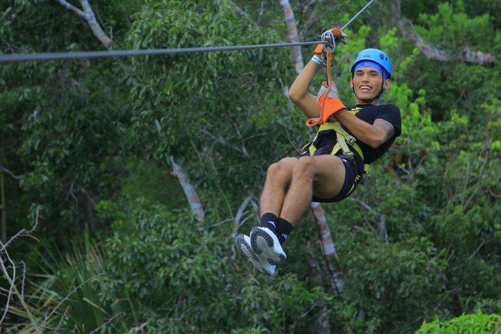 Explore the Mayan Jungle with Ziplines, cenote and bungee swing