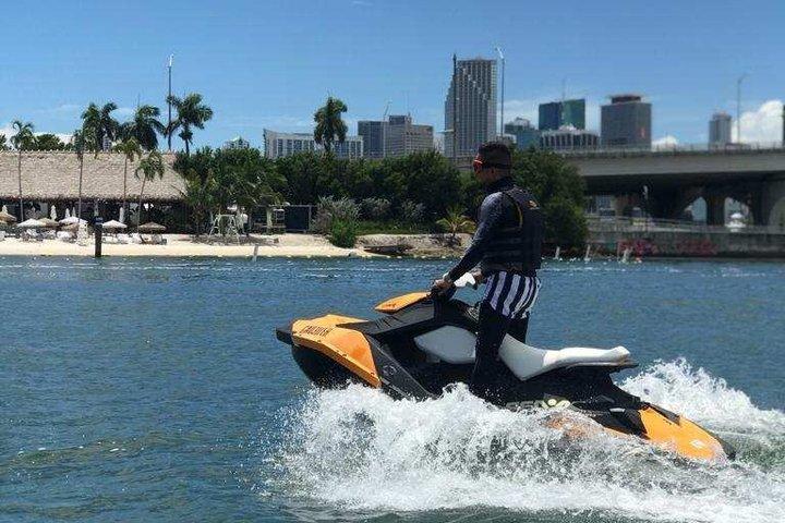 Jet Ski Rental Miami Ride in Byscayne Bay and Skyline View