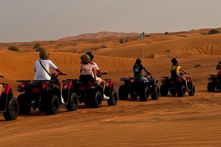 Dubai Premium Desert Safari with QuadBike Ride BBQ Dinner & Shows