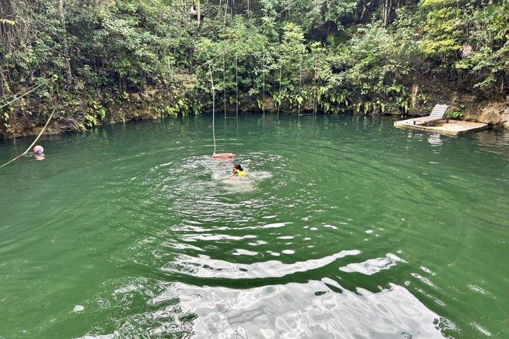 Explore the Mayan Jungle with Ziplines, cenote and bungee swing