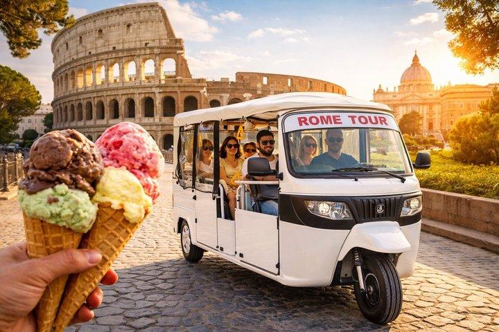 Rome Highlights Electric Tuk Tuk Tour with Photoshoot