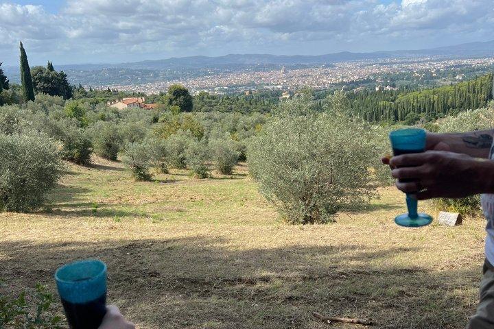 Hiking Florence Tuscany hills with lunch & wine