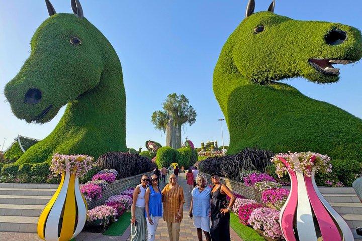 Global Village & Dubai Miracle Garden Tour with Tickets + Pickup