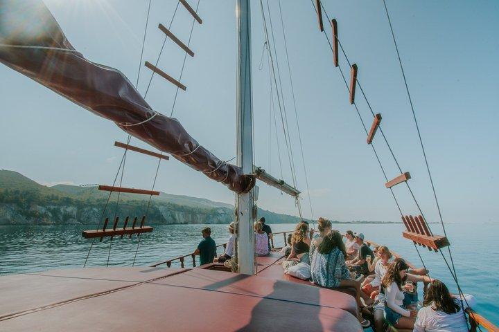 Kefalonia Boat Adventure Swimming and Traditional Greek Lunch