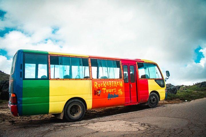 Colorful Beach Bus Sightseeing Tour of Aruba