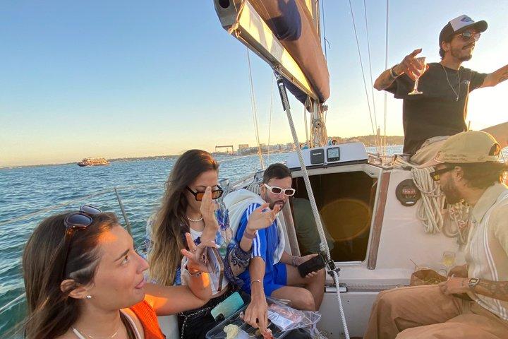 Lisbon: "Sunset" and "Day Tours" by boat, with drinks and Music.