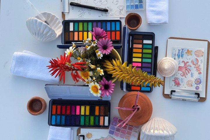 Santorini Watercolor Painting Experience by the Sea